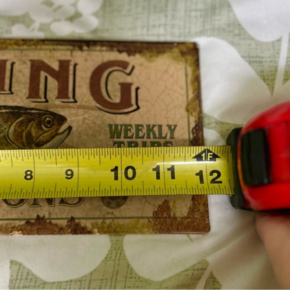 Rustic Cottagecore Farmhouse Fishing Fisherman Metal Wall Hanging Sign Decor - Picture 5 of 6